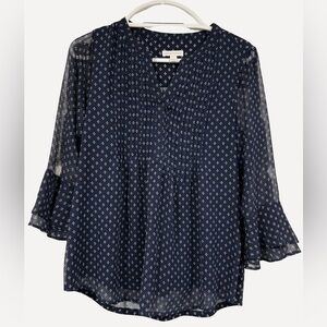 Charter Club Women’s Navy Blue Printed Blouse